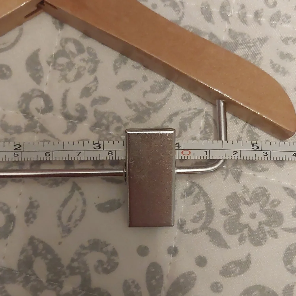 Source Unknown Wooden Clothes Hangers with Metal Clips - Natural Wood and Silver